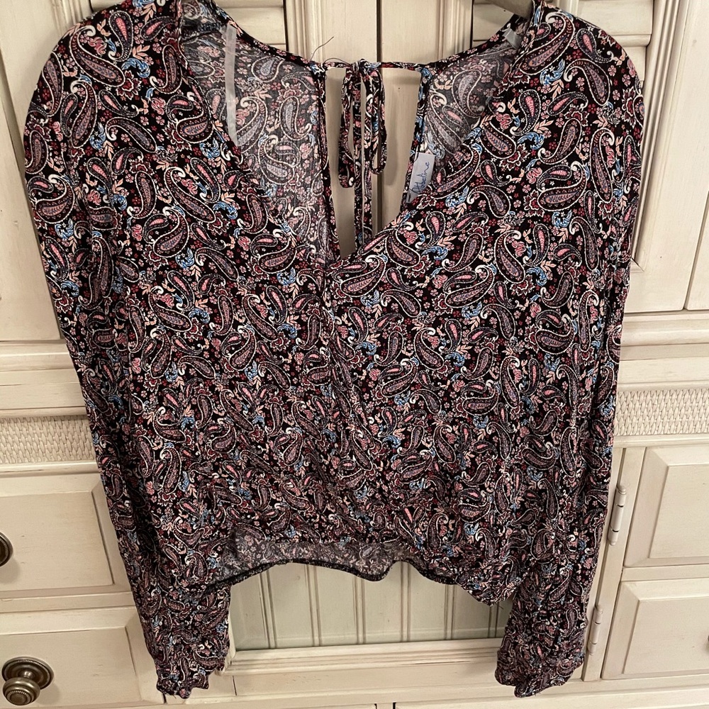 Abbeline Paisley Top, Tie Back, sz: medium